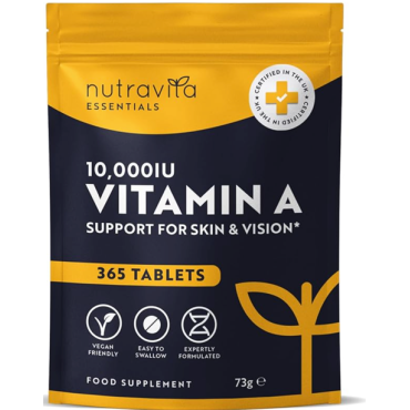 Nutravita Vitamin A 10,000 IU - 365 Vitamin A Tablets (1 Year Supply)