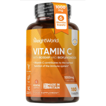 Vitamin C Tablets 1000mg - 180 Tablets - 6 Months Supply - 1 per Day